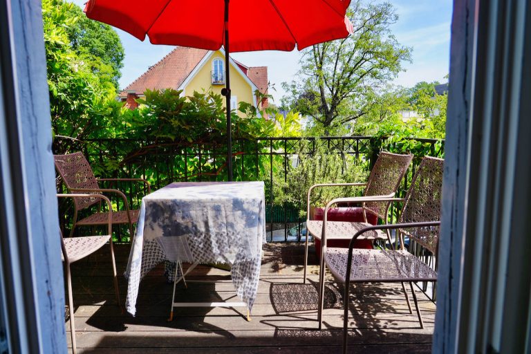 Ferienwohnung Ana in Konstanz, direkt am Bodensee, Balkon Ost